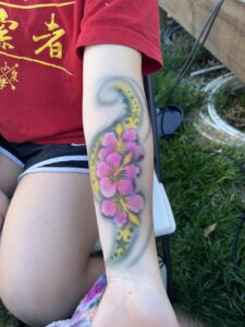 Air brush tattoo flower