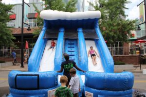 Party wave slide at event