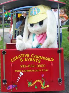 Easter Bunny on train