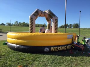 Wrecking ball outdoors