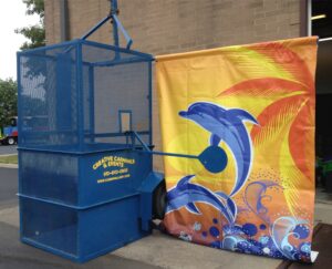 Dunk tank dolphin backdrop