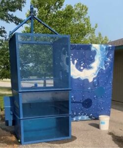 Dunk tank water backdrop