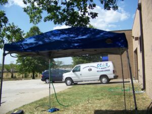 Misting tent