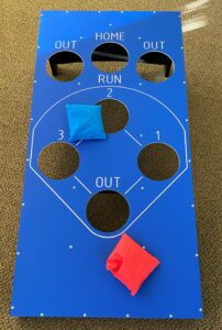 Baseball baggo board