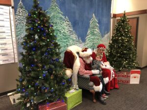 Winter scene with Santa